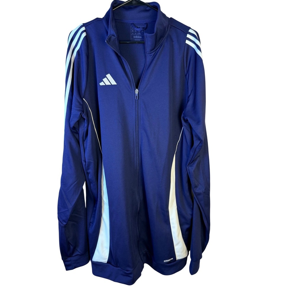 Adidas Men Tiro 24 Track Jacket Navy Blue White Aeroready NEW